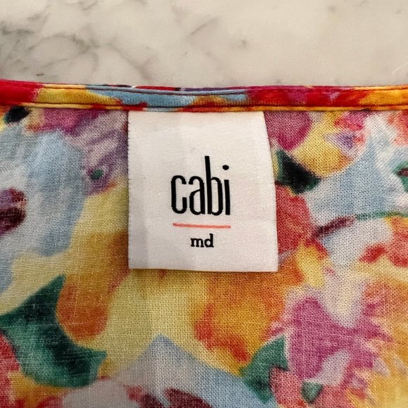 Cabi Luisa Multi-Color Floral Racerback Tank Top Size Medium - Picture 6 of 8